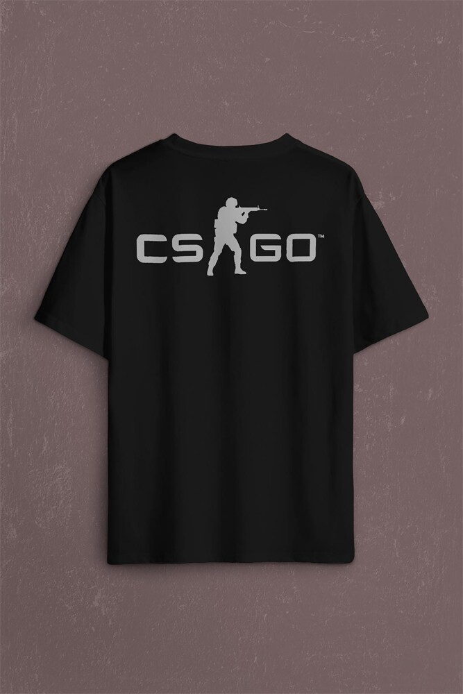 Cs Go Csgo Counter Strike Global Offensıve Sırt Ön Baskılı Oversize Tişört Unisex T-Shirt - 2