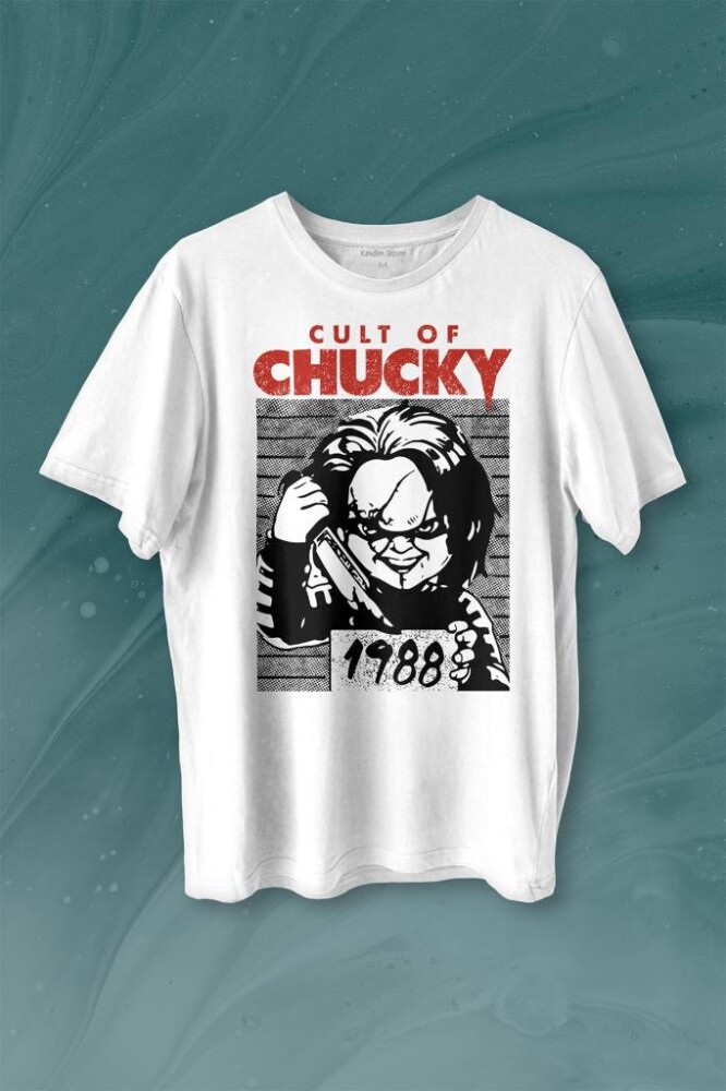 Cult Of Chucky 1988 Korku Film Çaki Baskılı Tişört Unisex T-shirt - KENDİM SEÇTİM