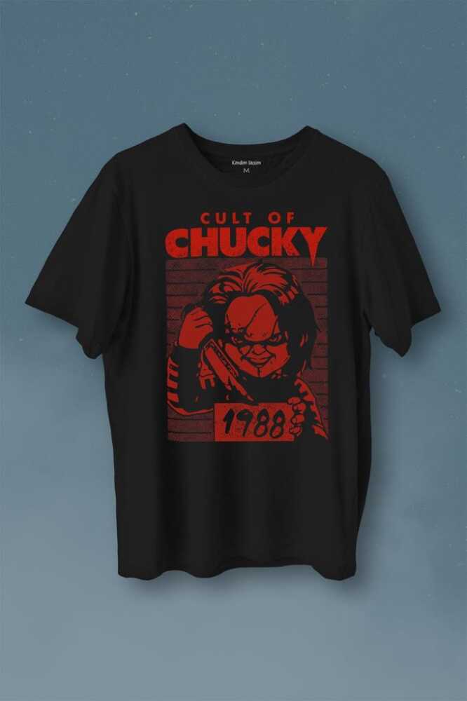 Cult Of Chucky 1988 Korku Film Çaki Baskılı Tişört Unisex T-Shirt - 1