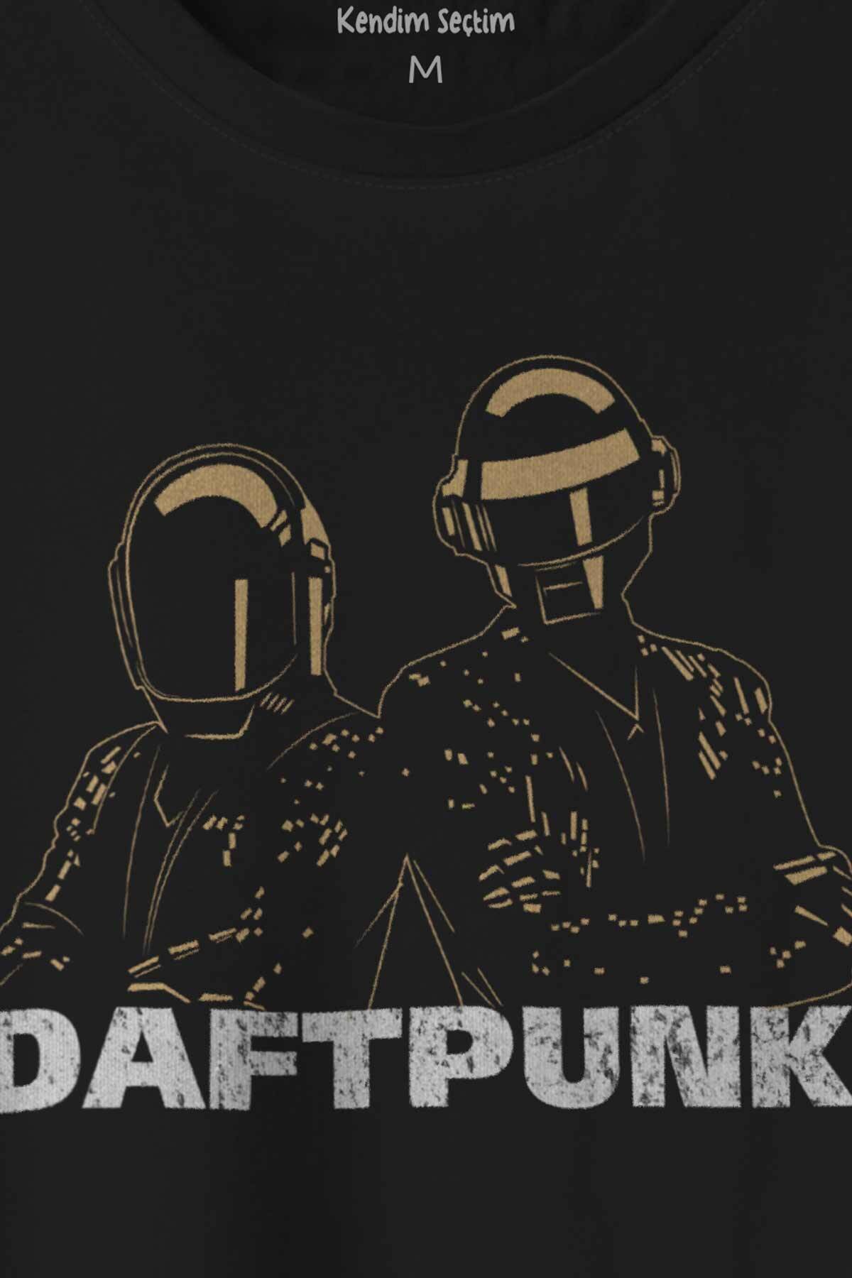 Daft Punk Müzik Get Lucky Music Baskılı Tişört Unisex T-shirt - 2