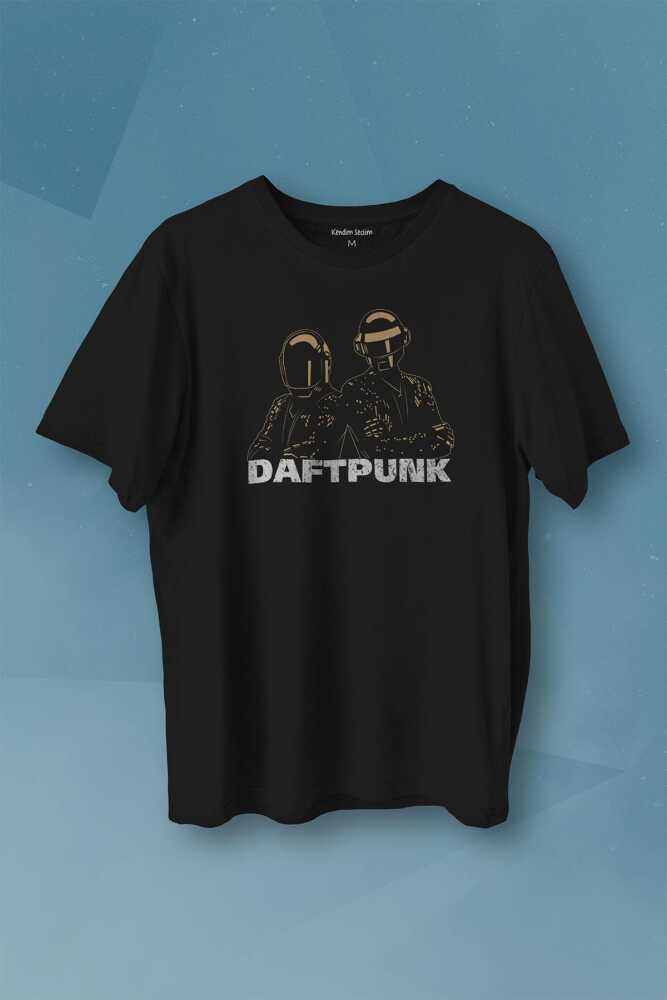 Daft Punk Müzik Get Lucky Music Baskılı Tişört Unisex T-shirt - 1
