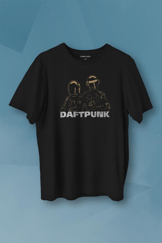 Daft Punk Müzik Get Lucky Music Baskılı Tişört Unisex T-shirt - 1