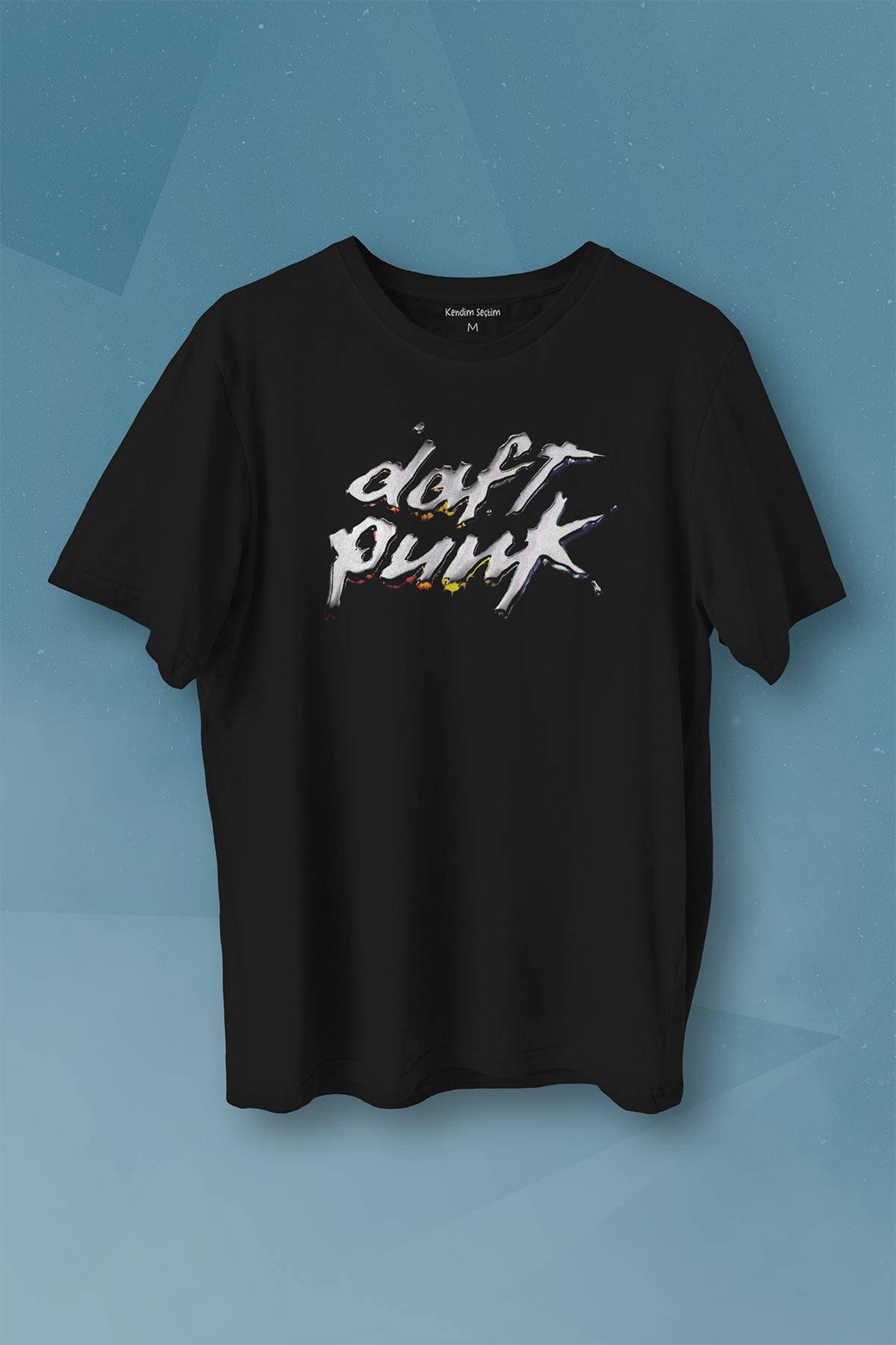 Daft Punk Müzik Get Lucky Music Baskılı Tişört Unisex T-shirt - 1