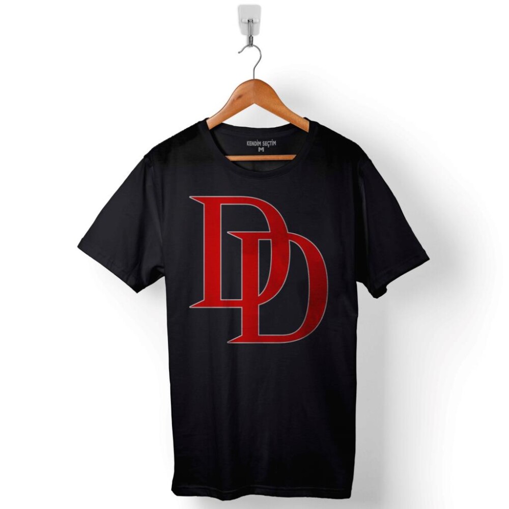 Daredevil Dd Dare devil Logo Baskılı Tişört Unisex T-Shirt - 1