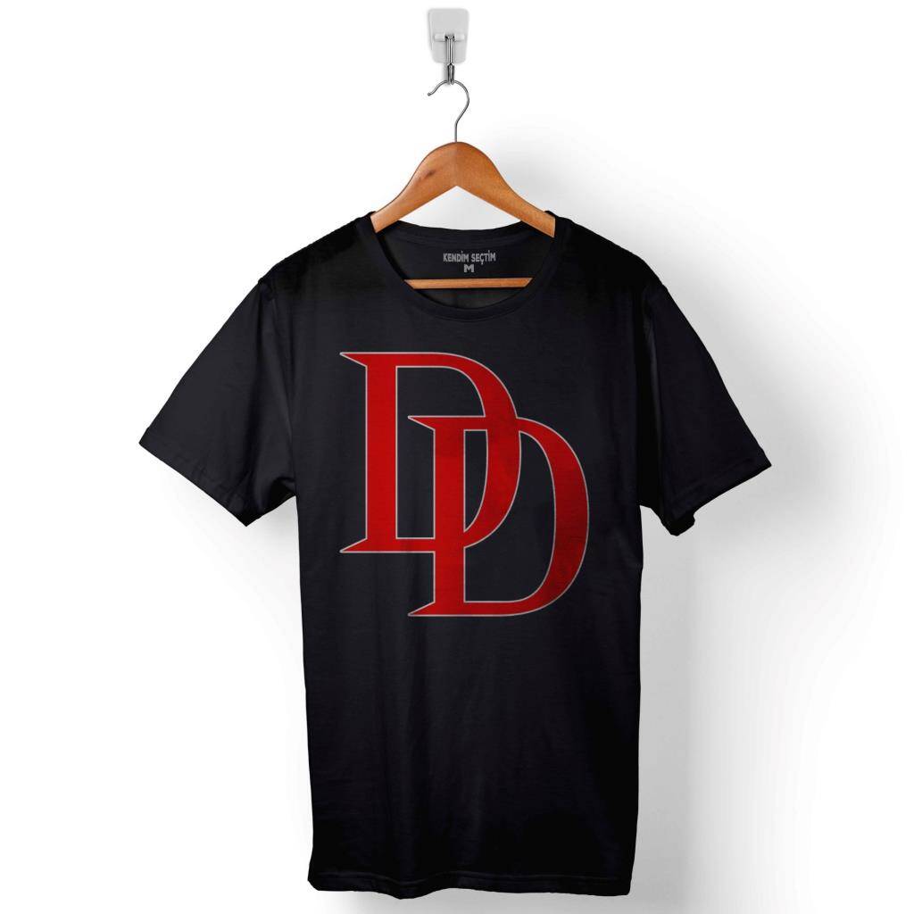 Daredevil Dd Dare devil Logo Baskılı Tişört Unisex T-Shirt - 1