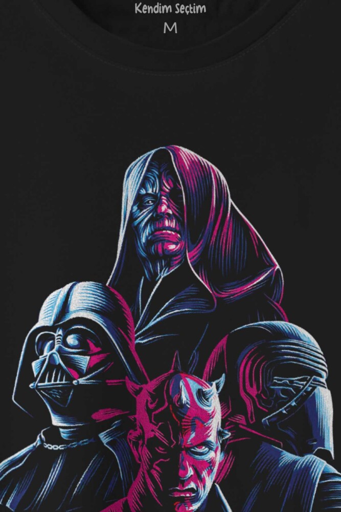 Dark Side Star Wars Darth Baskılı Tişört Unisex T-shirt - 2