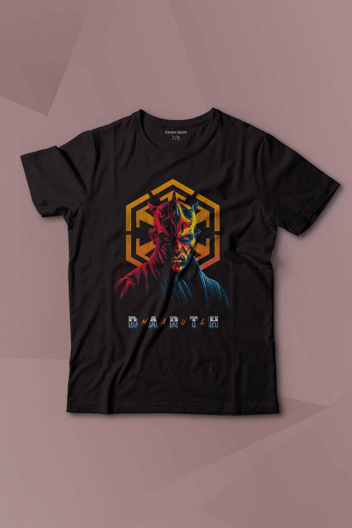 Dark Side Star Wars Darth Maul Baskılı Çocuk Tişört Kısa Kollu - 1