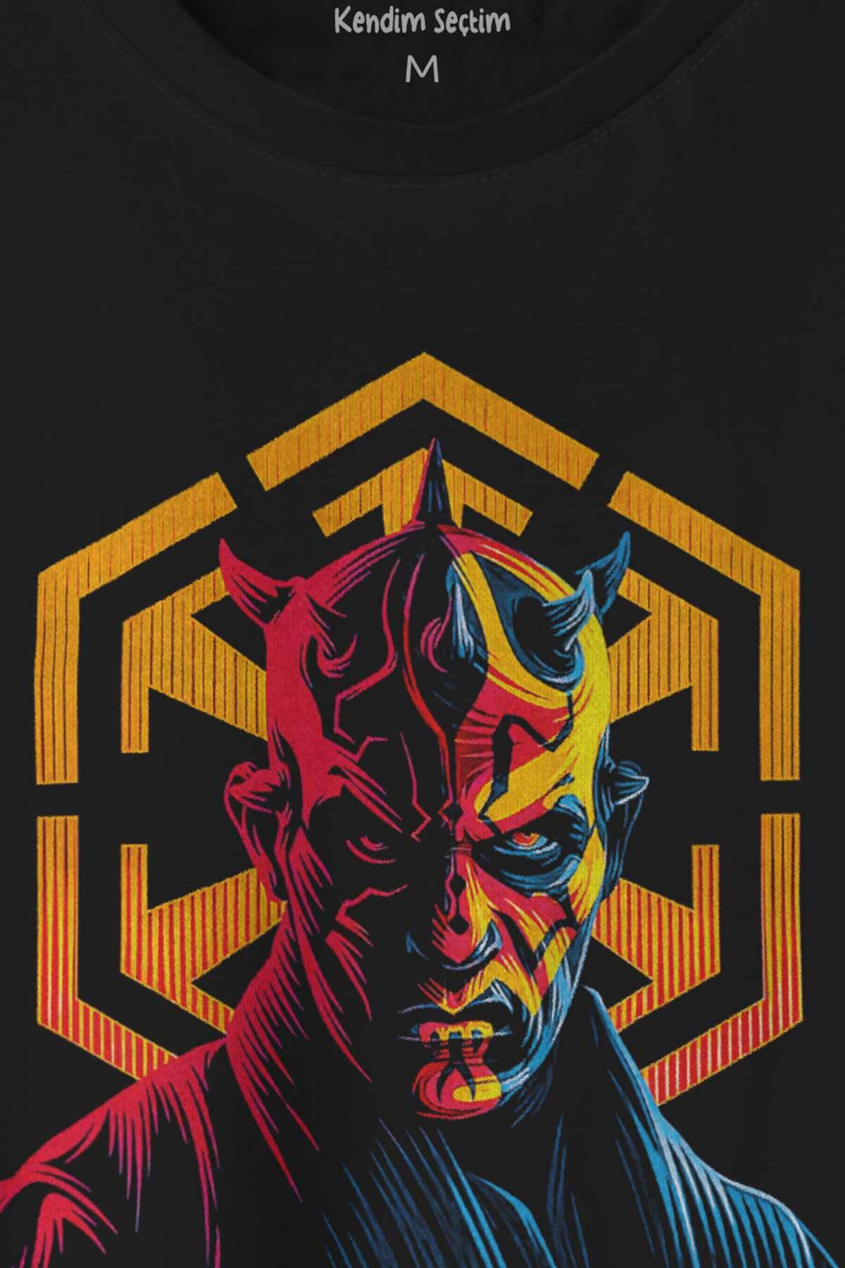 Dark Side Star Wars Darth Maul Baskılı Tişört Unisex T-shirt - 2