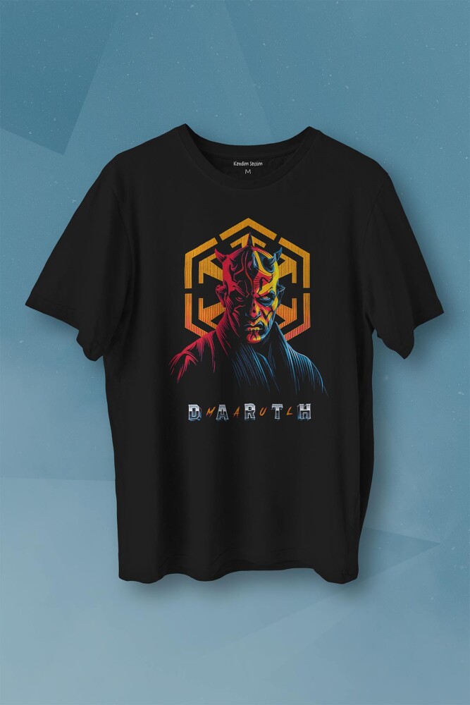 Dark Side Star Wars Darth Maul Baskılı Tişört Unisex T-shirt - KENDİM SEÇTİM