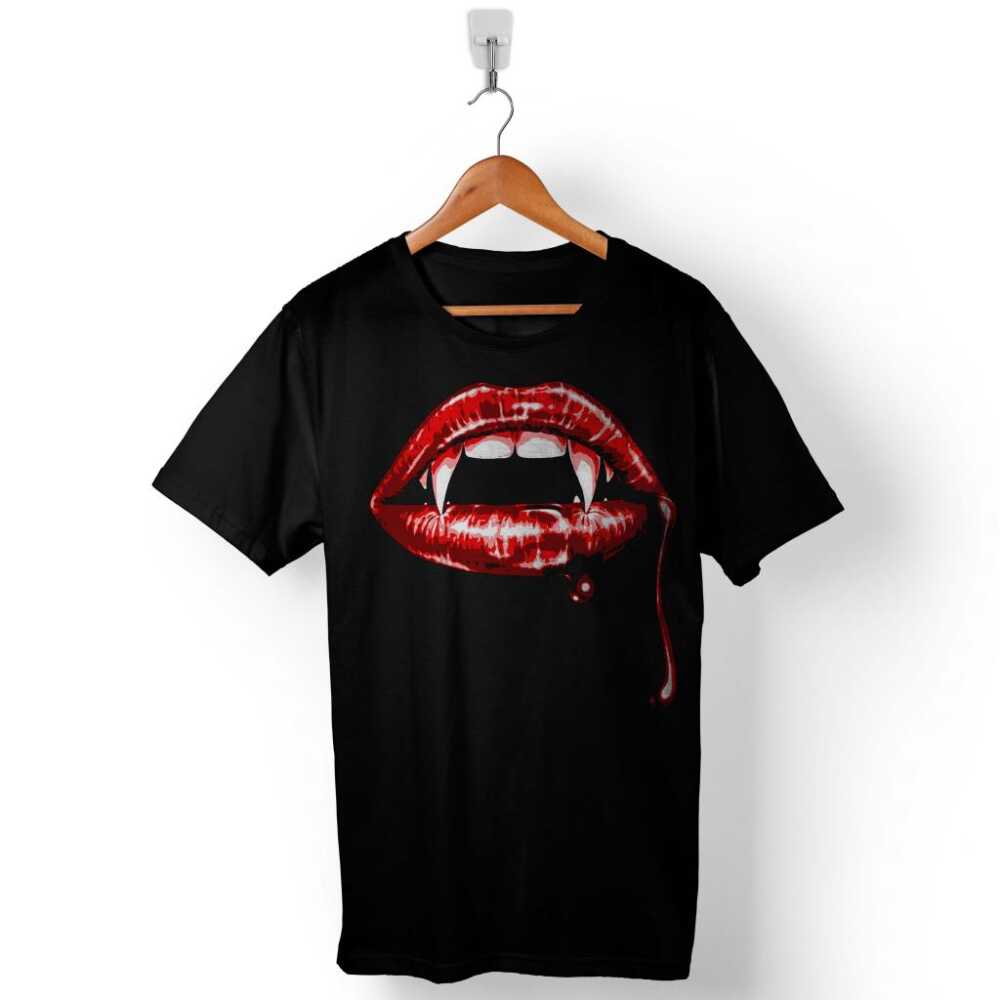 Darkiss Wampiro Wampir Satanist Kan Death Baskılı Tişört Unisex T-Shirt