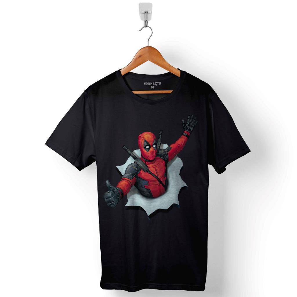 Deadpool 1 2 3 Logo Baskılı Tişört Unisex T-Shirt - 1