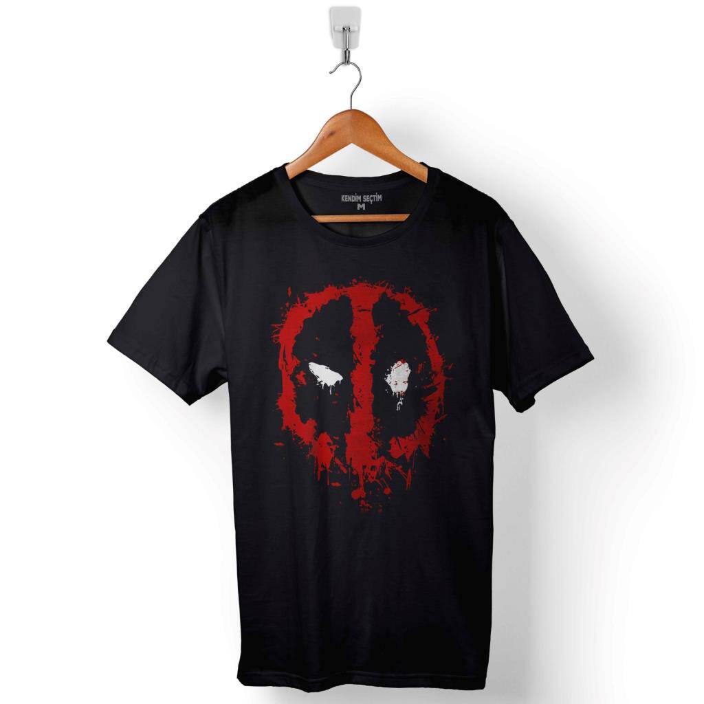 Deadpool 1 2 3 Logo Baskılı Tişört Unisex T-Shirt - 1