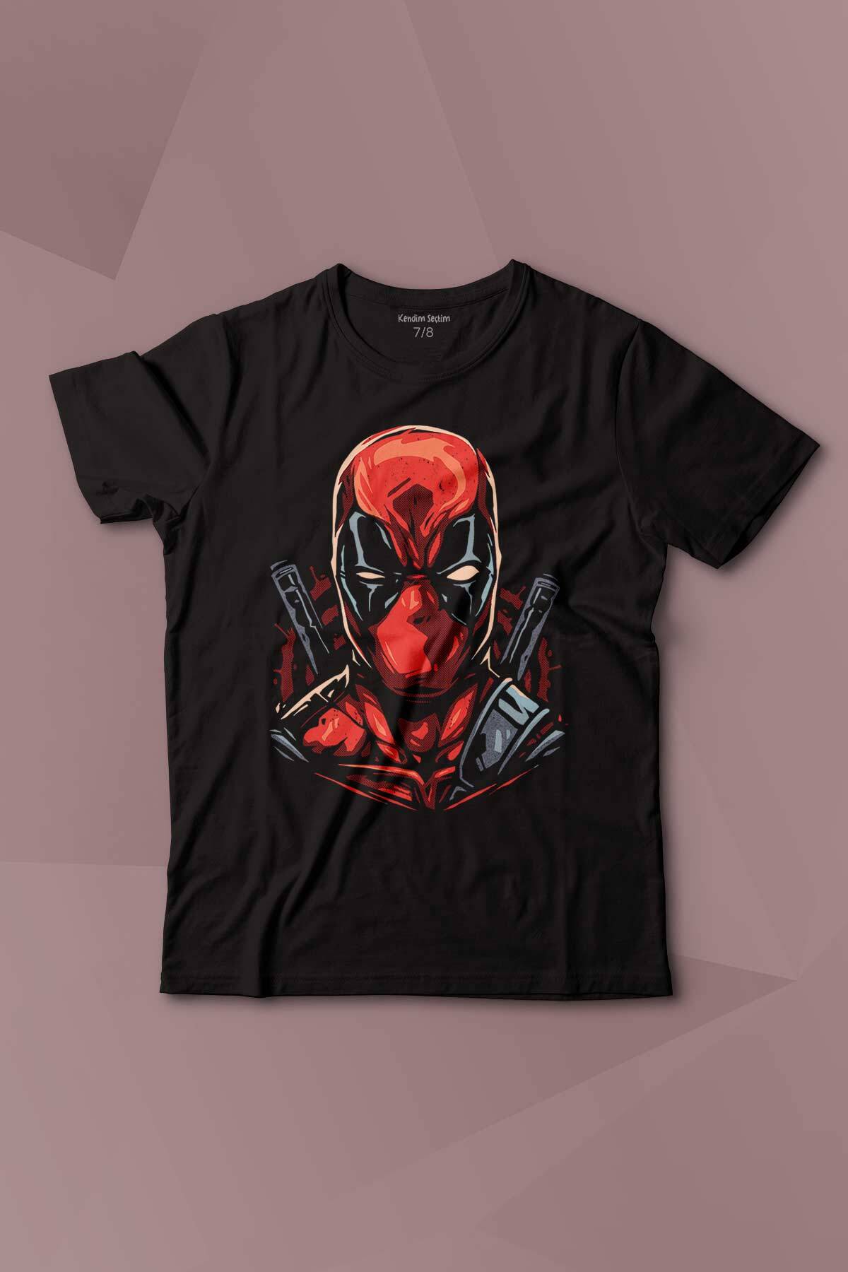 Deadpool Marvel Spiderman Hulk Iron Man Film Movie Baskılı Çocuk Tişört Kısa Kollu - 1