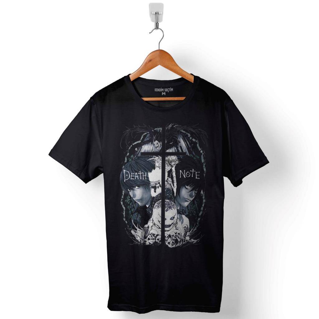 Death Note Anime Light Yagamı Apple Ryuk Baskılı Tişört Unisex T-Shirt - 1