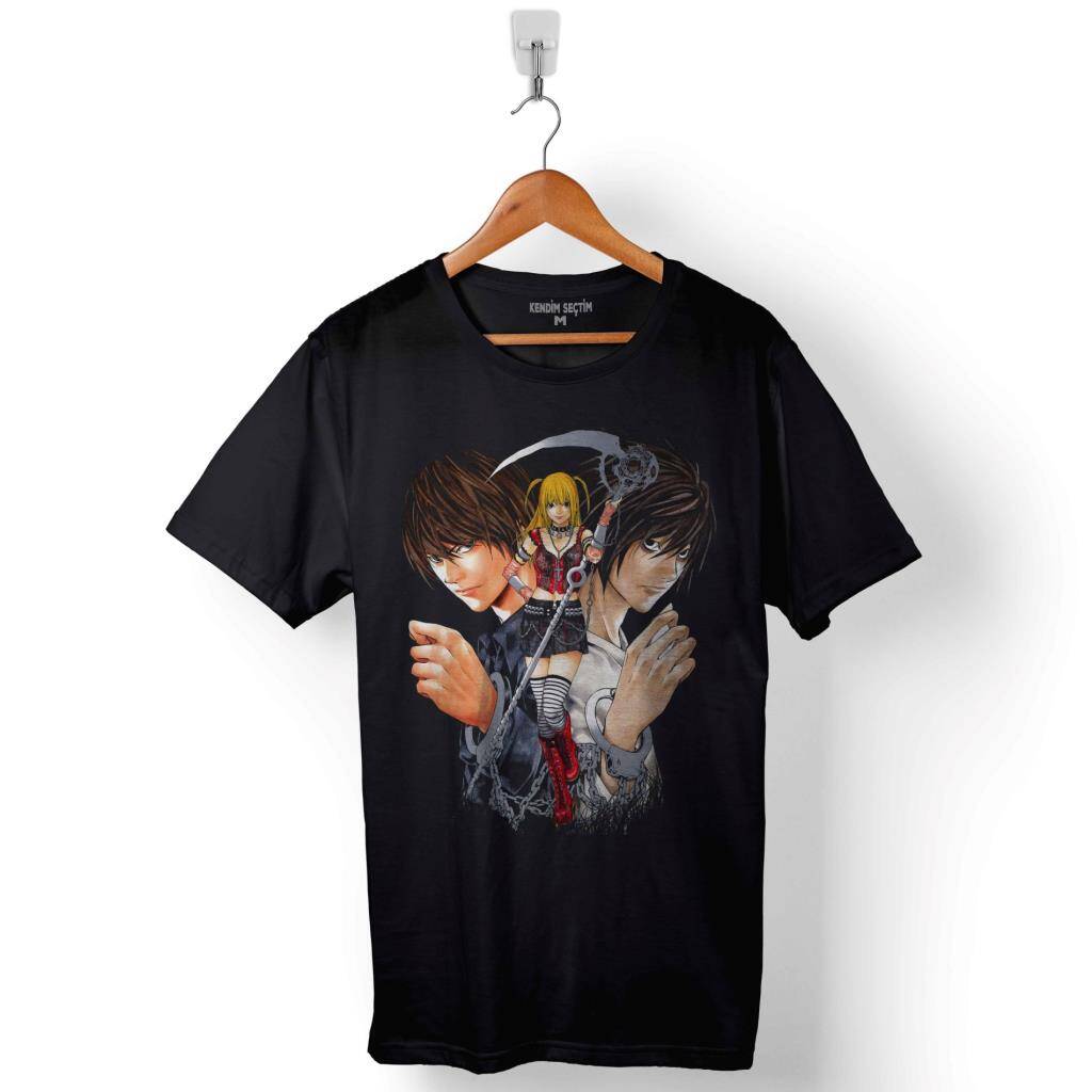 Death Note Anime Light Yagamı Apple Ryuk Baskılı Tişört Unisex T-Shirt - 1