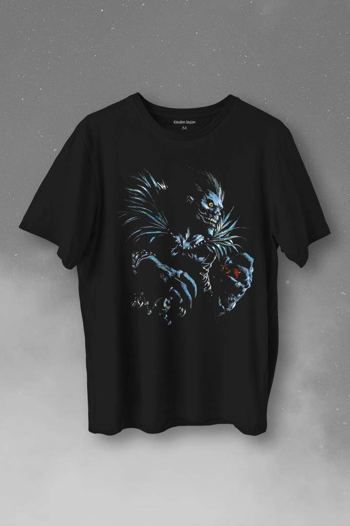 Death Note Nighmare Canavar Silüeti Dizi Anime Baskılı Tişört Unisex T-Shirt - 1