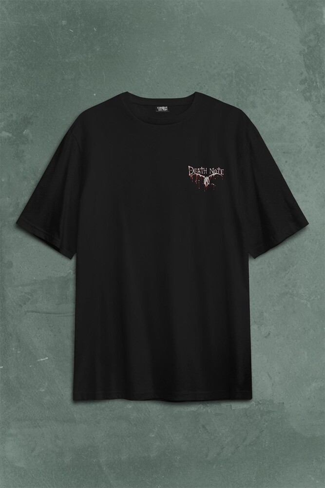 Death Note Oyun Ölüm Notu Sırt Ön Baskılı Oversize Tişört Unisex T-Shirt - 1