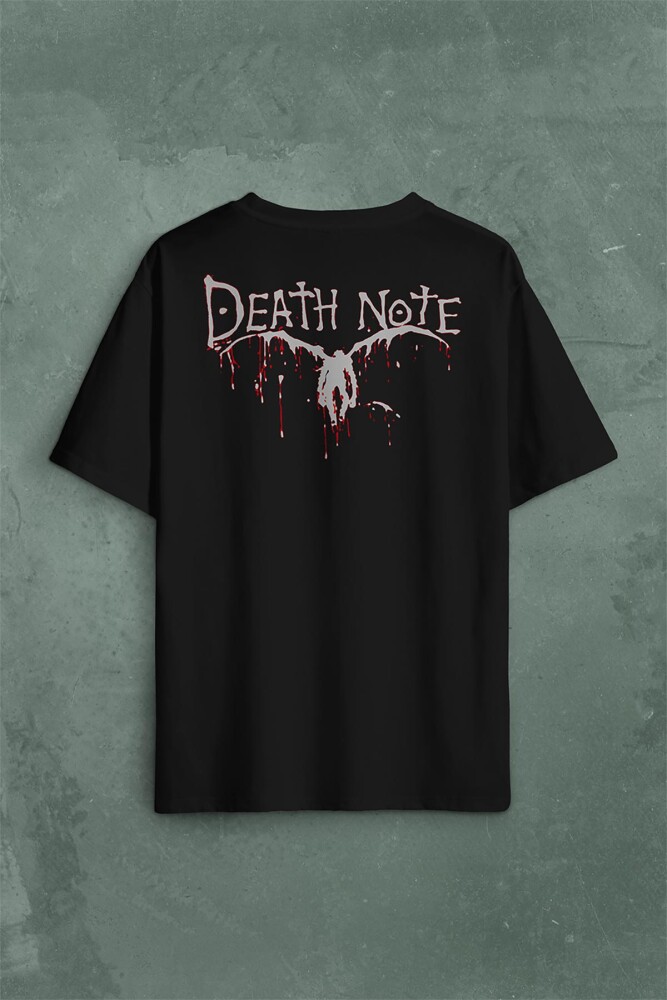 Death Note Oyun Ölüm Notu Sırt Ön Baskılı Oversize Tişört Unisex T-Shirt - 2