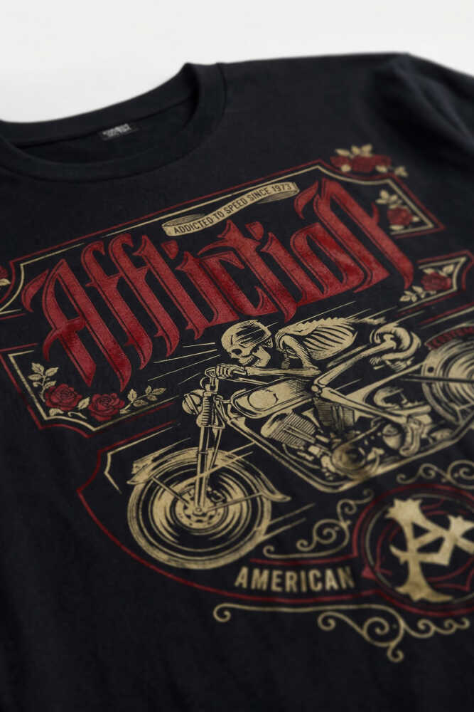 Death Rider Affliction Ölüm Sürücüsü Motosiklet Siyah Uzun Kollu Tişört - 5