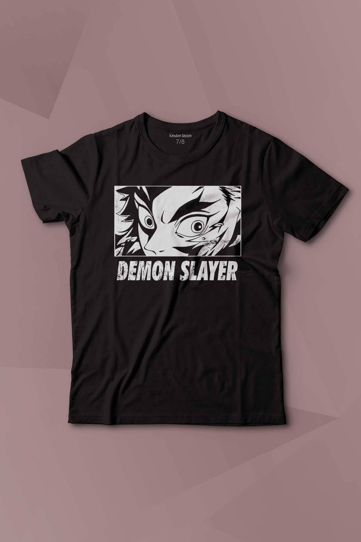 Demon Slayer Anime Baskılı Çocuk Tişört Kısa Kollu - 1