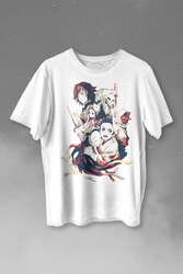 Demon Slayer Anime Dizi Japanese Japonca Kimetsu No Yaibe Baskılı Tişört Unisex T-shirt - 1