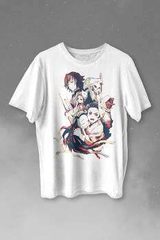 Demon Slayer Anime Dizi Japanese Japonca Kimetsu No Yaibe Baskılı Tişört Unisex T-shirt - 1