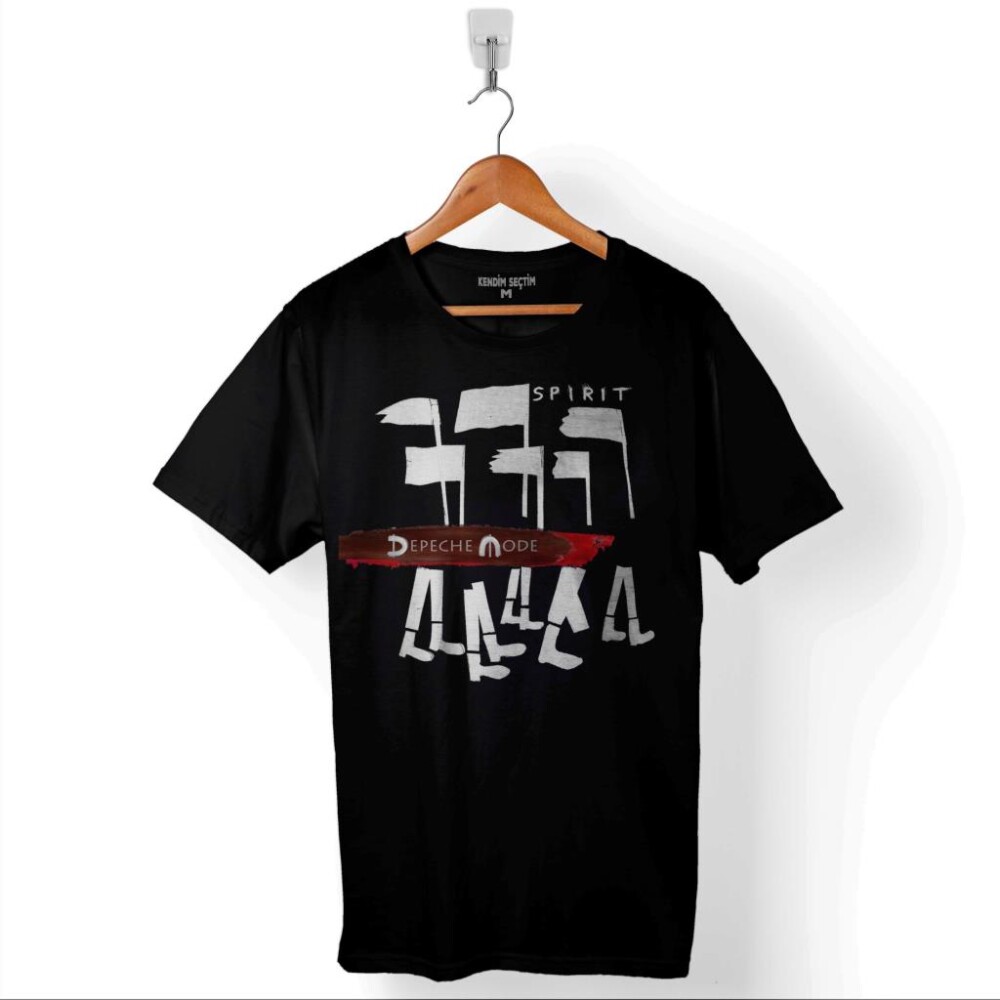 Depeche Mode Spirit New Wave Grey Charcoal Baskılı Tişört Unisex T-Shirt - 1