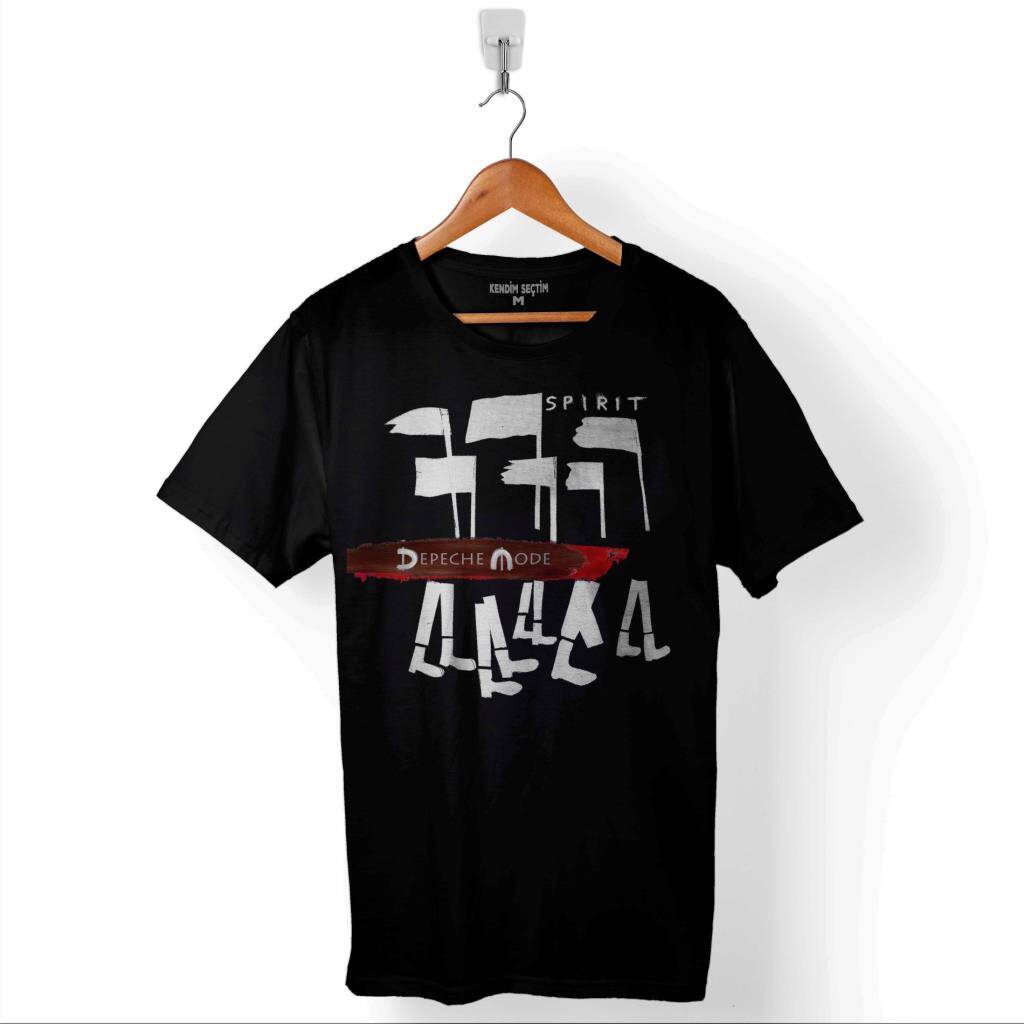 Depeche Mode Spirit New Wave Grey Charcoal Baskılı Tişört Unisex T-Shirt - 1