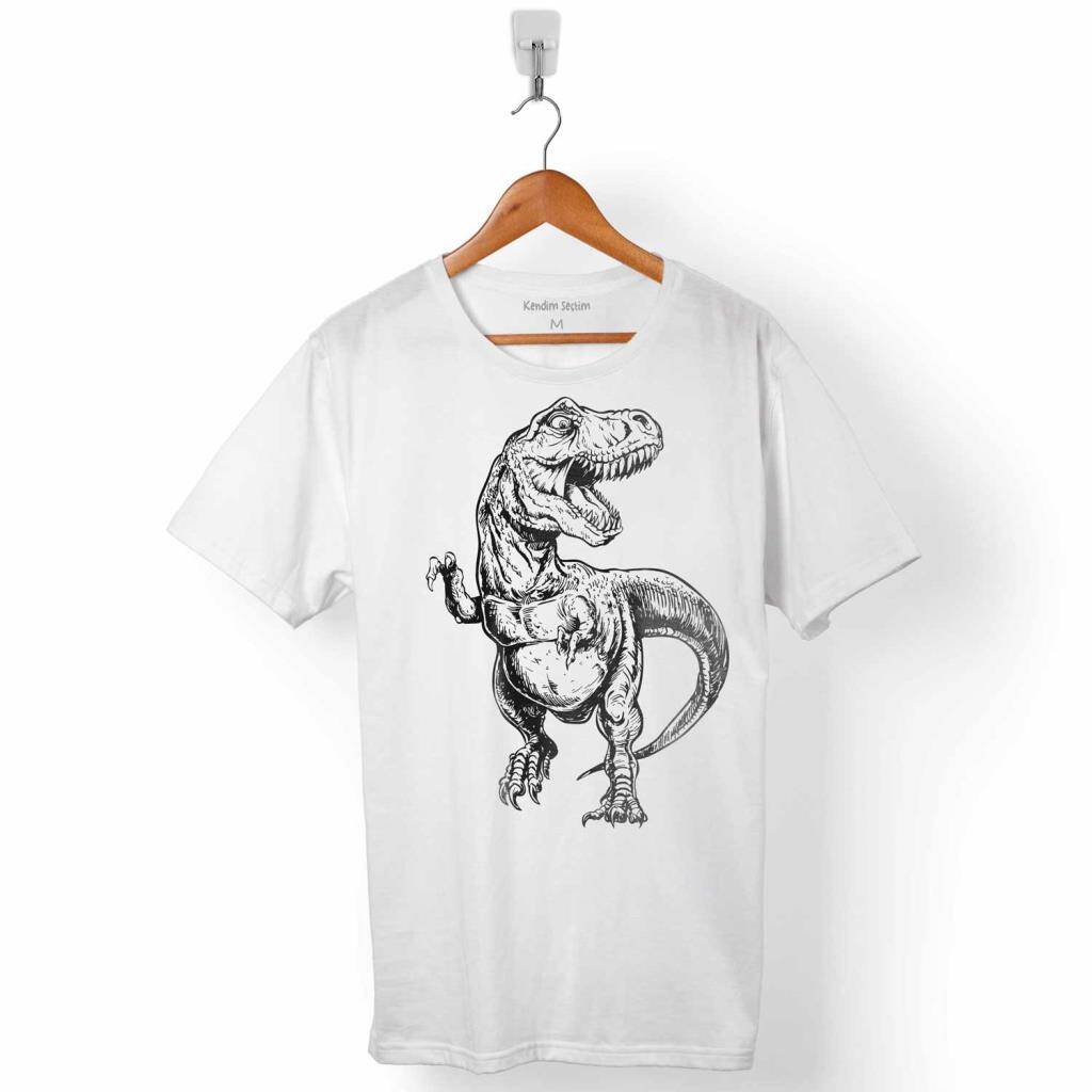 DİNOZOR DİNAZOR SİLÜET TASARIM ERKEK TİŞÖRT - 1