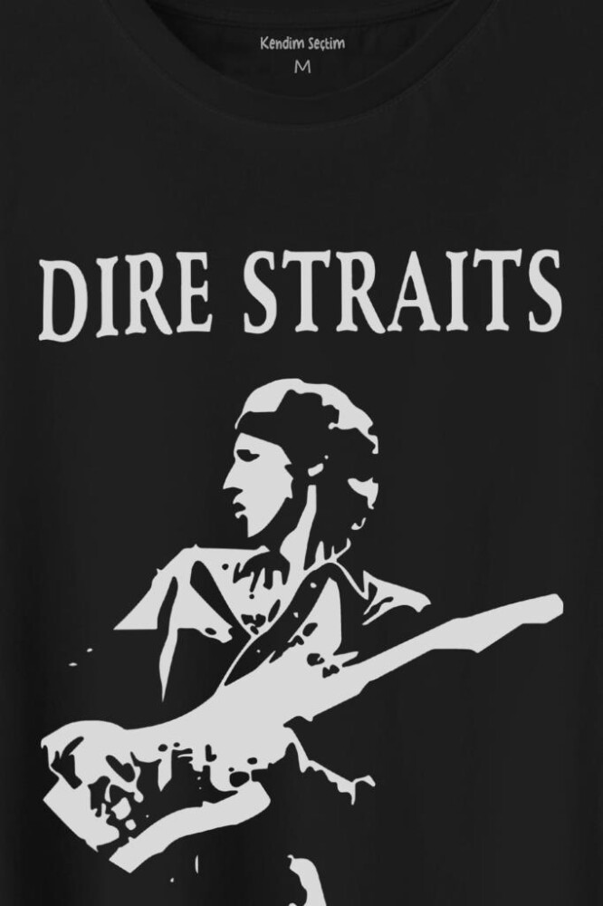 Dire Straits David Mark Knopfler Rock Music Guitar Baskılı Tişört Unisex T-Shirt - 2