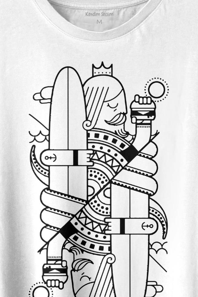 Disenos Papaz İskambil Kağıdı Çizim Baskılı Tişört Unisex T-shirt (1)