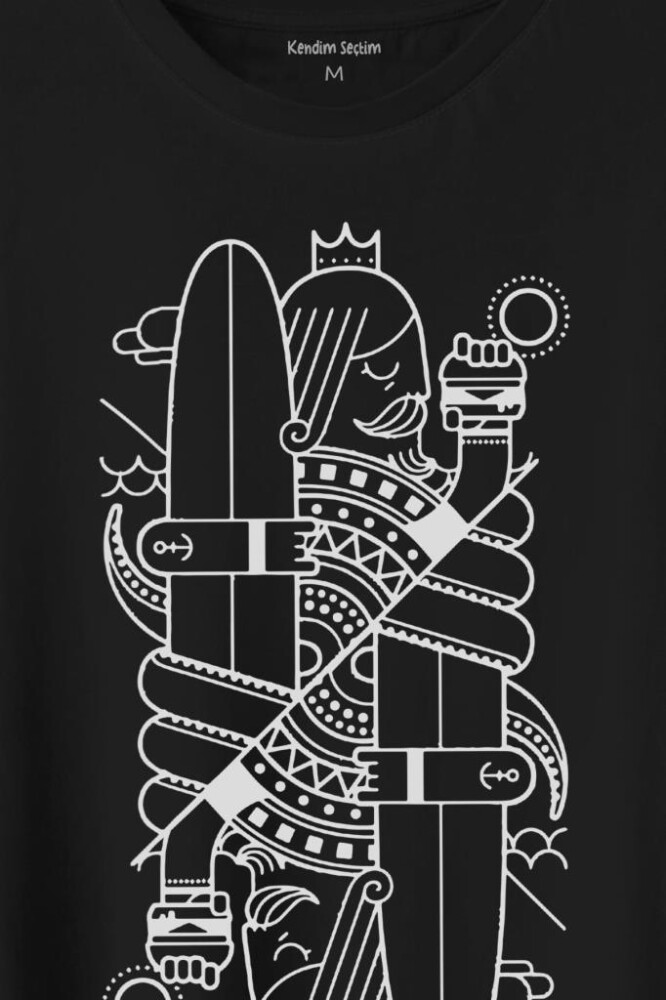 Disenos Papaz İskambil Kağıdı Çizim Baskılı Tişört Unisex T-Shirt - 2