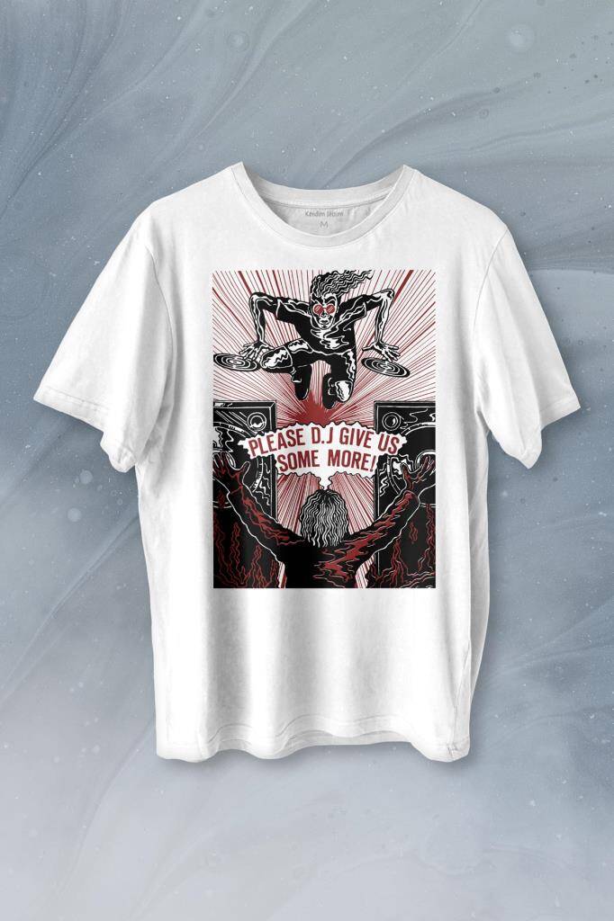 Dj Give Some Music Elektronik Müzik Baskılı Tişört Unisex T-shirt - 1
