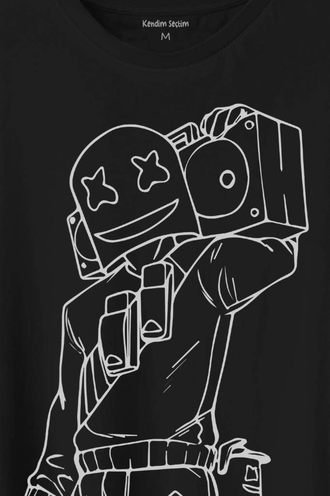Dj Marshmello Marsh Mello Fortnite Baskılı Tişört Unisex T-Shirt (1)