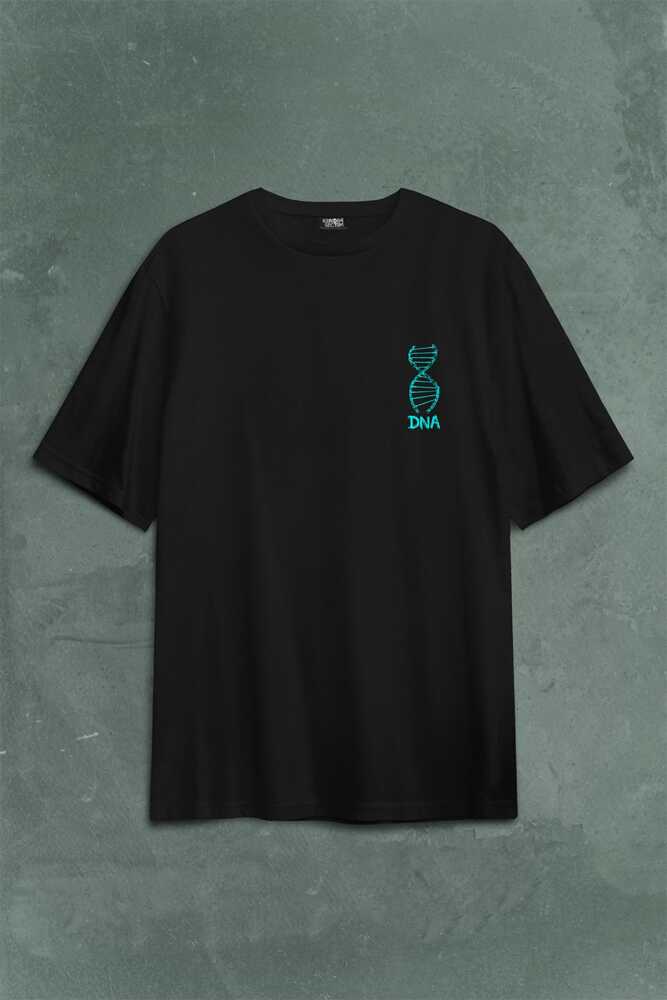 Dna Bisiklet Zinciri Genetik Hayat Ağacı Evrim Sırt Ön Baskılı Oversize Tişört Unisex T-Shirt - 1