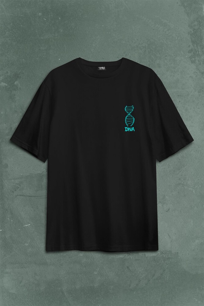 Dna Bisiklet Zinciri Genetik Hayat Ağacı Evrim Sırt Ön Baskılı Oversize Tişört Unisex T-Shirt - 1