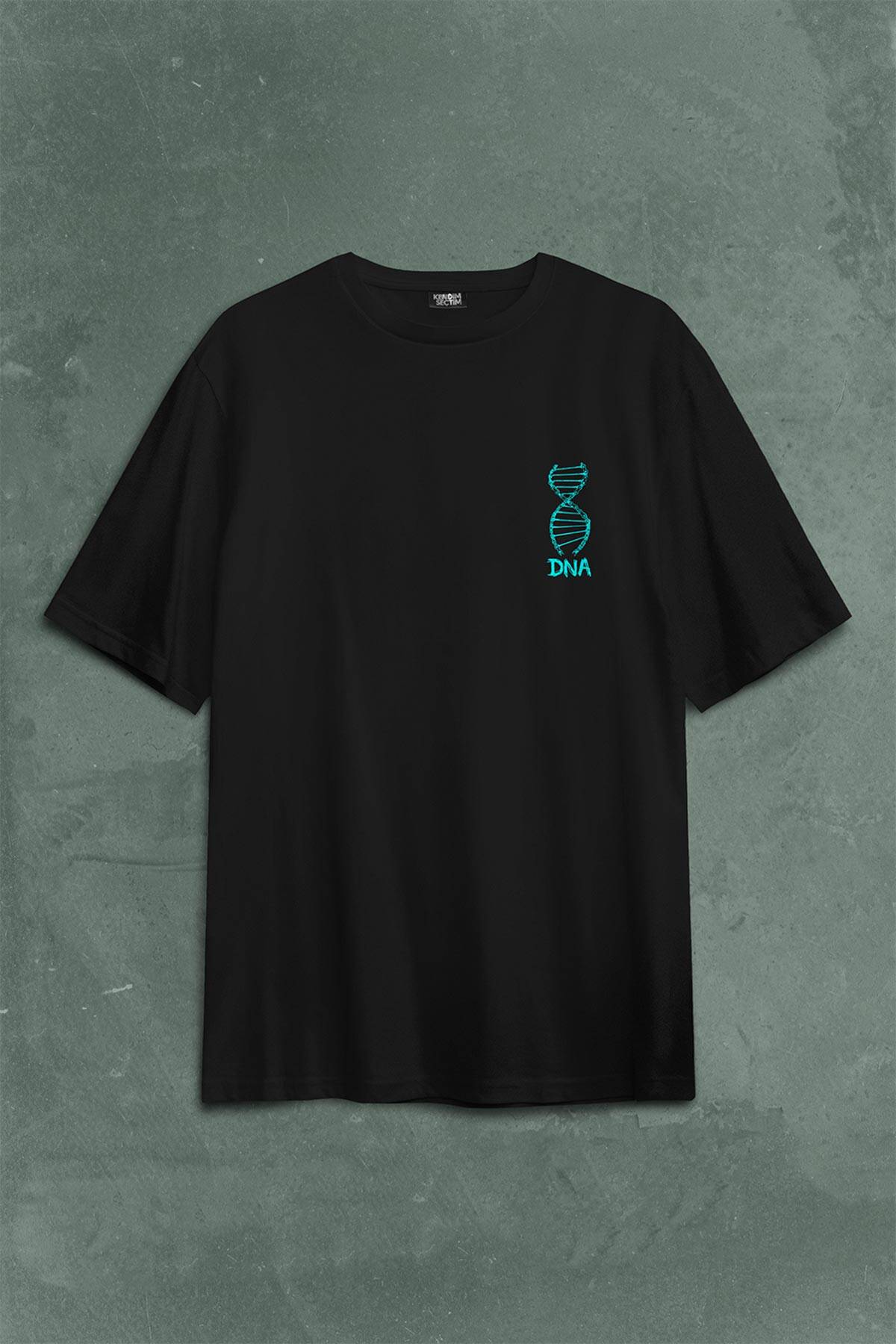 Dna Bisiklet Zinciri Genetik Hayat Ağacı Evrim Sırt Ön Baskılı Oversize Tişört Unisex T-Shirt - 1
