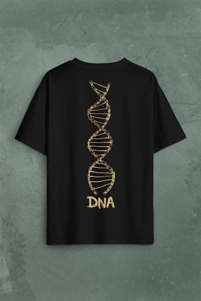 Dna Bisiklet Zinciri Genetik Hayat Ağacı Evrim Sırt Ön Baskılı Oversize Tişört Unisex T-Shirt (1)