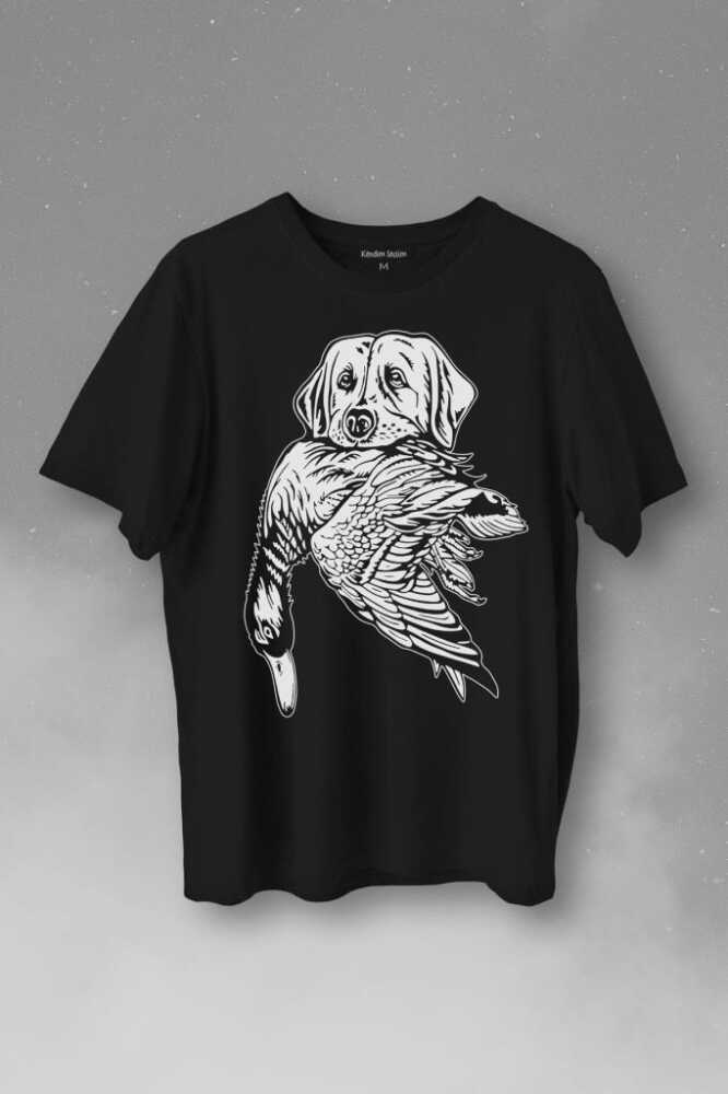 Dog Duck Av Köpeği Ve Ördek Köpek Hunting Baskılı Tişört Unisex T-Shirt - 1