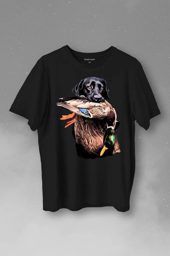 Dog Duck Av Köpeği Ve Ördek Köpek Hunting Baskılı Tişört Unisex T-Shirt - 1