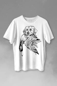 Dog Duck Av Köpeği Ve Ördek Köpek Hunting Baskılı Tişört Unisex T-shirt - 1