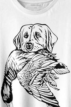 Dog Duck Av Köpeği Ve Ördek Köpek Hunting Baskılı Tişört Unisex T-shirt - 2