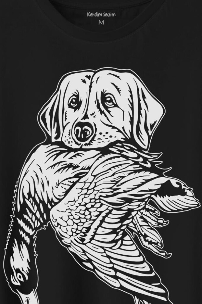 Dog Duck Av Köpeği Ve Ördek Köpek Hunting Baskılı Tişört Unisex T-Shirt (1)