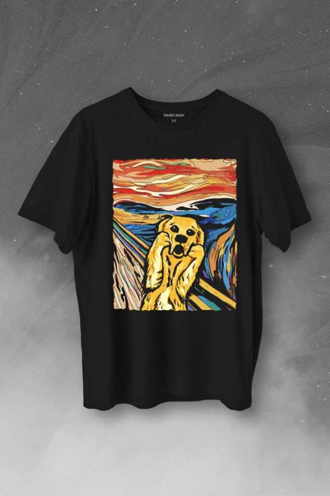 Dog Scream Munch Çığlık Urban Srteet Wear Baskılı Tişört Unisex T-Shirt - 1