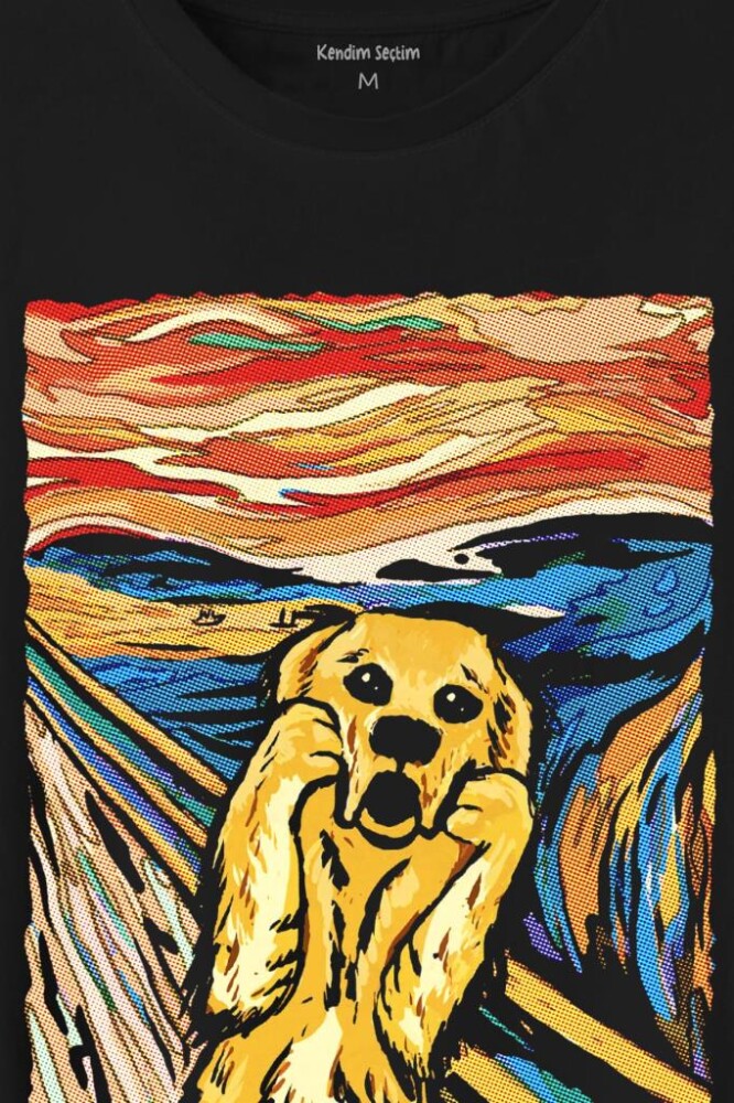 Dog Scream Munch Çığlık Urban Srteet Wear Baskılı Tişört Unisex T-Shirt (1)