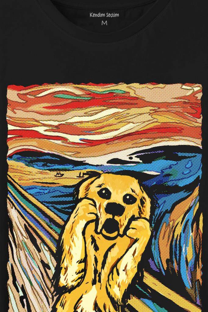 Dog Scream Munch Çığlık Urban Srteet Wear Baskılı Tişört Unisex T-Shirt (1)