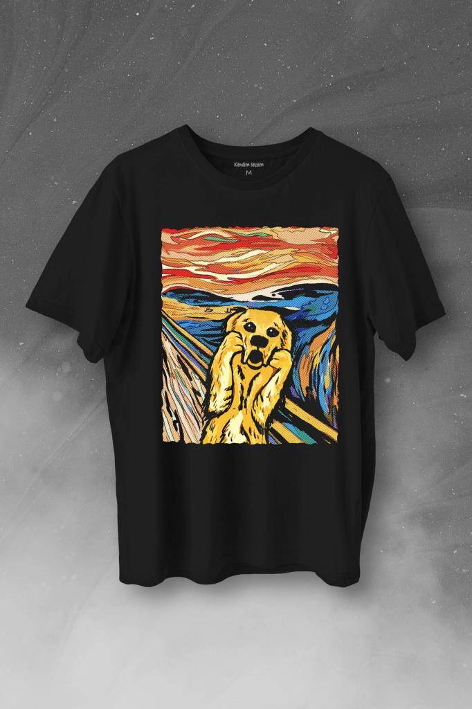 Dog Scream Munch Çığlık Urban Srteet Wear Baskılı Tişört Unisex T-Shirt - 1