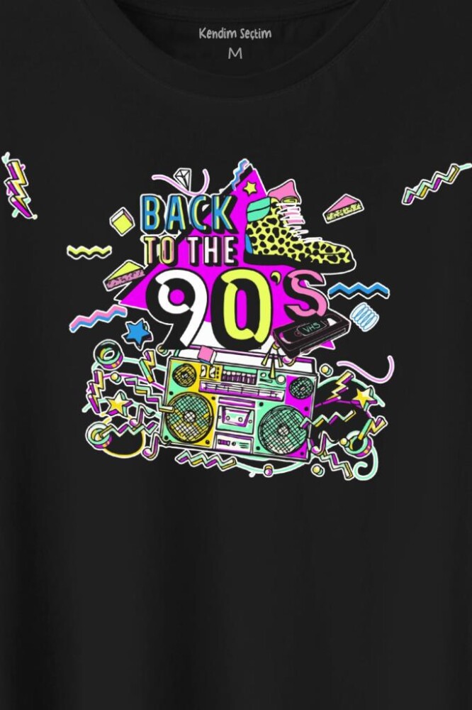 Doksanlar Pop 90'S Retro Vintage Baskılı Tişört Unisex T-Shirt - 2