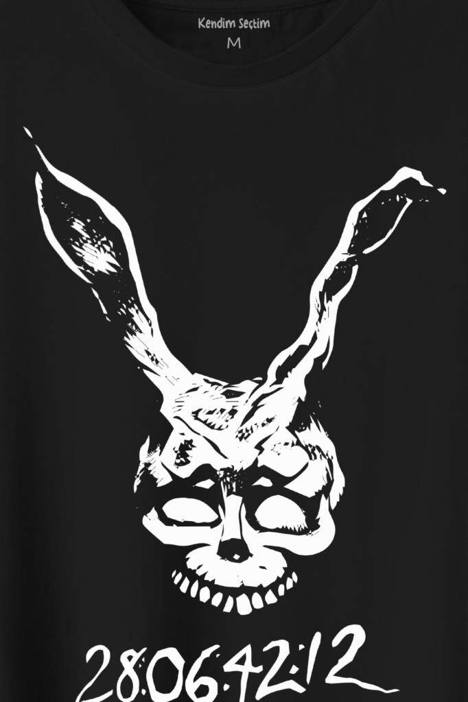 Donnie Darko Beyaz Tavşan Film Movie Dark Baskılı Tişört Unisex T-Shirt (1)