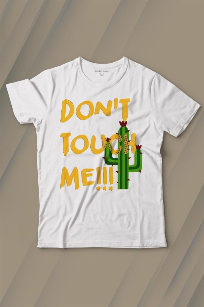 Don't Touch Me Kaktüs Baskılı Tişört Çocuk T-shirt - KENDİM SEÇTİM
